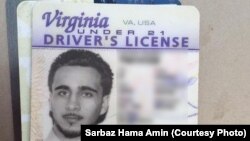 A driver's license of an American identified as Mohamed Jamal Khweis, accused of being a member of the Islamic State group, who has surrendered to Kurdish Peshmerga forces in northern Iraq. 