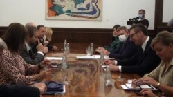 Evroparlamentarci sa predsednikom Srbije Aleksandrom Vučićem (foto Fonet)