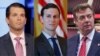 From left, President Donald Trump's son Donald Trump Jr., son-in-law Jared Kushner and former campaign manager Paul Manafort.