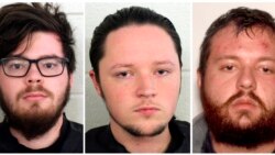 Luk Ostin Lejn (L), Džejkob Kaderli (C), Majkl Helterbrend (D) privedeni zbog sumnje na veze sa neonacističkom organizacijom "Baza" - optuženi za kovanje zavere koja je trebalo da rezultira ubistvom