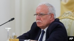 Palestinian Authority Foreign Minister Riyad Al-Maliki attends a meeting about Gaza in Moscow, Russia, on Nov. 21, 2023. U.S. President Joe Biden has said that the Palestinian Authority should govern Gaza following the Israel-Hamas war.