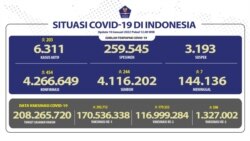 Grafik situasi COVID-19 di Indonesia. (BNPB)