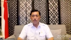 Menko Marves Luhut Binsar Pandjaitan dalam telekonferensi pers di Jakarta, Senin (13/9) mengatakan pemerintah akan memperpanjang PPKM per Level hingga 20 September (VOA)