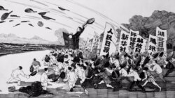 北京宋庄艺术家大车新作漫画《甩锅》（网络截图）