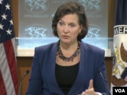 美国国务院发言人努兰(美国之音视频截图)