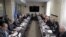 FILE - General view during a meeting between U.N. Syria envoy Staffan de Mistura and members of the Syrian interior opposition during Syria peace talks at the United Nations Office.