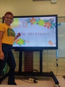 Rachel Waldrop, guru matematika kelas 6 di Glasgow Middle School di East Baton Rouge, Louisiana (foto: courtesy).