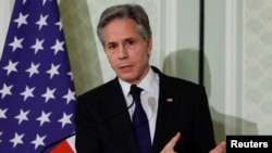 Menteri Luar Negeri AS Antony Blinken berbicara dalam konferensi pers di Kairo, Mesir, pada 21 Maret 2024. (Foto: Reuters/Evelyn Hockstein)