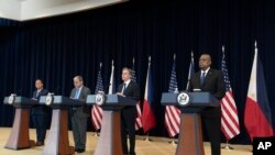 美国和菲律宾的外交、国防部长“2+2”对话2023年4月11日在华盛顿举行。（美联社）