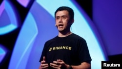 资料照片：币安首席执行官赵长鹏在马耳他圣胡利安斯举行的推广加密货币的官方活动上讲话。(2018年10月4日)