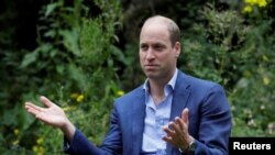 Pangeran William dari Inggris di Garden House, dalam sebuah acara amal terkati Covid-19 diPeterborough, Britain, 16 Juli 2020.