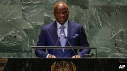 Le général Brice Clotaire Oligui Nguema, chef de la transition au Gabon devant l'Assemblée générale des Nations Unies.