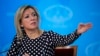 FILE - Juru Bicara Kementerian Luar Negeri Rusia Maria Zakharova dalam konferensi pers di Moskow, Rusia, Kamis, 18 Januari 2024. (AP/Alexander Zemlianichenko)