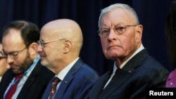 Keith Kellogg, the U.S. special envoy for Russia and Ukraine, looks up during a meeting in Munich, Feb. 14, 2025. 