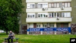 Mural "Bulevar Ratka Mladića" u Beogradu (Foto: AP/Darko Vojinović)