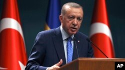 Presiden Turki Recep Tayyip Erdogan berbicara di Ankara (foto: dok). 