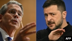 រូបផ្គុំរវាង​លោក Scott Bessent និង​លោកប្រធានាធិបតី​អ៊ុយក្រែន​លោក Volodymyr Zelensky