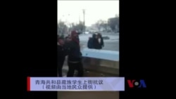 青海省共和县恰卜恰镇大批藏族学生上街示威