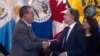Guatemalan President Bernardo Arevalo, left, shakes hands with U.S. Secretary of State Antony Blinken during the Los Angeles Declaration on Migration and Protection ministerial meeting in Guatemala City on May 7, 2024.