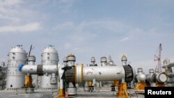 FILE PHOTO: A view shows part of Dangote oil refinery in Ibeju Lekki district