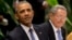 FILE - President Barack Obama, left, listens to a live band along with Cuba's President Raul Castro during a state dinner at the Palace of the Revolution in Havana, Cuba, March 21, 2016. 