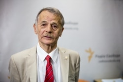 Kyiv, Ukraine - The national leader of the Crimean Tatar people Mustafa Dzhemilev, 20Aug2015