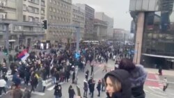 Studenti u Nemanjinoj ulici, u protestnoj šetnji