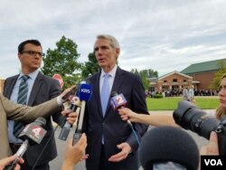 Senator Rob Portman, Republican of Ohio, blames the North Korean regime for the death of Otto Warmbier, who was held captive in North Korea for more than a year and died after returning home in a coma last week. (Photo: Ham Jiha / VOA Korean Service)