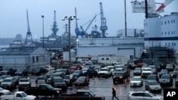 미국 해군 군함이 건조되는 미국 메인주 배스 아이언 윅스 조선소. (자료사진) 