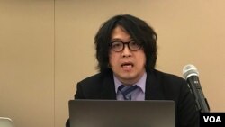 台北大学犯罪学研究所助理教授沈伯洋2019年10月23日参加全球台湾研究中心应对中国锐实力座谈会(美国之音锺辰芳拍摄）