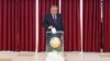 FILE - Tajikistan's President Emomali Rahmon casts his ballot at a polling station during parliamentary elections in Dushanbe, March 2, 2025, in this handout photograph taken and released by the Tajik Presidential Press Service.
