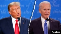 共和党候选人、现任总统特朗普和民主党候选人、前副总统拜登在最后一场总统辩论中激烈交锋