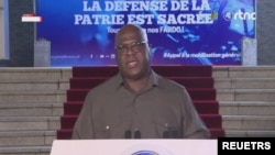 Le président congolais Félix Tshisekedi s'adresse à la nation sur la situation sécuritaire à Goma et dans l'Est du pays, le 29 janvier 2025.