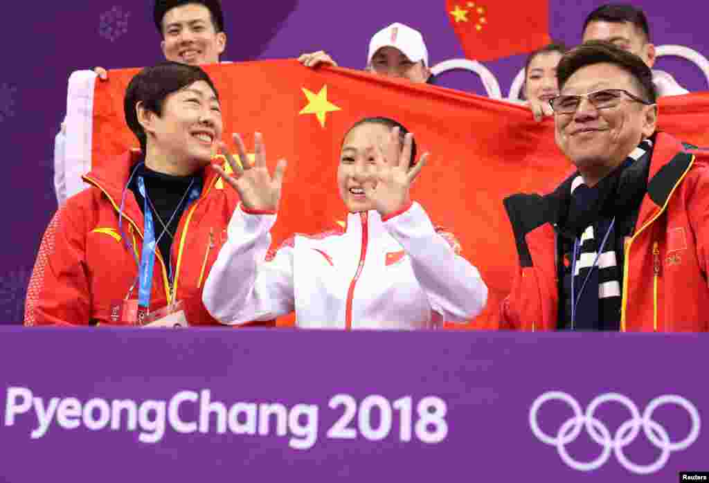 2018年2月11日,平昌冬奥会,中国的李香凝在女子单人花样滑冰比赛之后。