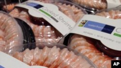 Despite Thailand's repeated promises to reform its seafood export industry, shrimp peeled by slaves still winds up in foreign markets. This was found at a Safeway store in Phoenix, Ariz., Nov. 30, 2015.