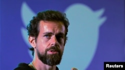 CEO Twitter Jack Dorsey berbicara di hadapan mahasiswa di Institut Teknologi India di New Delhi, India, 12 November 2018. 