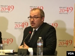 兰德公司亚太政策攻台主任黑考特(Scott Harold) (美国之音钟辰芳拍摄)