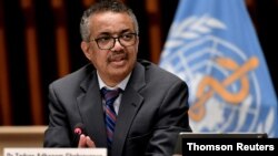Direktur Jenderal WHO Tedros Adhanom Ghebreyesus berbicara di Jenewa (foto: dok). 