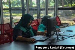 Ruang kerja bersama Panggung Lestari yang juga dikelola Bumdes Panggungharjo, Bantul