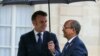 FILE - France's President Emmanuel Macron, left, welcomes Haiti's Presidential Council President Leslie Voltaire before a meeting at The Elysee Palace in Paris on Jan. 29, 2025. 
