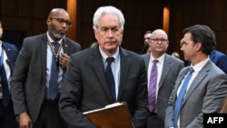 FILE - CIA Director William Burns departs after testifying during a Senate Select Committee on Intelligence on the "Annual Worldwide Threats Assessment" in the Hart Senate Office Building on Capitol Hill in Washington, March 11, 2024.