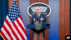FILE - Pentagon press secretary Maj. Gen. Pat Ryder speaks during a press briefing at the Pentagon in Washington, Dec. 3, 2024.