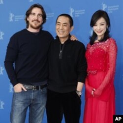 《金陵十三钗》导演张艺谋，演员克里斯蒂安.贝尔和倪妮