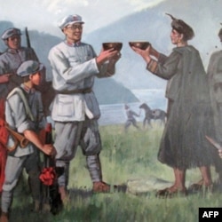 纪念馆里反映彝海结盟场面的油画