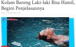 Berita Tribun di internet. (Foto: Sasmito Madrim/VOA)