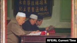 China -- Ethnic Kazakhs pray in mosque of a Chinese autonomous region of Xinjiang