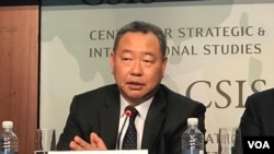 台湾外交部拉丁美洲及加勒比海司司长俞大氵雷2019年9月26日参加战略与国际研究中心“台湾在拉美发展援助角色”研讨会（美国之音锺辰芳拍摄）