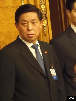 栗战书在2013年3月随同习近平访俄的时候在俄罗斯国家杜马。（美国之音白桦拍摄）