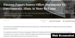 The anonymous source behind the Panama Papers speaks to justifications for the massive leak of offshore documents in a statement, "The Revolution Will Be Digitized."