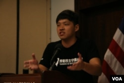 陈为廷，太阳花学运领袖（美国之音 钟辰芳拍摄）